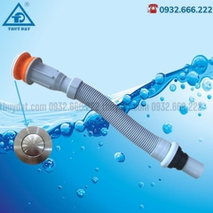 Xi Phông Rửa Mặt Lật Ghi, 1 Cửa Thoát, Đầu Lật Inox 304%, Đuôi Chun Nhựa PVC, Thoát Nước Chậu Rửa Mặt, Lavabo LINDA