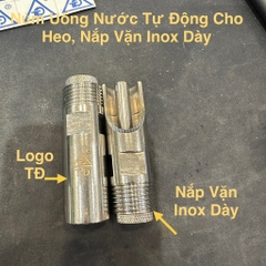 Vòi Heo Inox Size 21 Inox 201, TĐ, Thân Chất Liệu Inox 201, Nắp Vặn Inox Dày, Núm Uống Nước Tự Động Cho Heo 21, TĐ