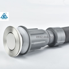 Xi Phông Rửa Mặt Lật Ghi, 1 Cửa Thoát, Đầu Lật Inox 304%, Đuôi Chun Nhựa PVC, Thoát Nước Chậu Rửa Mặt, Lavabo LINDA