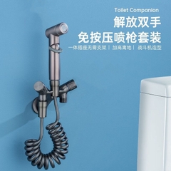 Bộ Xịt Vệ Sinh Kèm Van Đồng Chia Nước Thân Tàu Bay, Đầu Nhựa Mạ Nano, Đa Năng, Tiện Dụng
