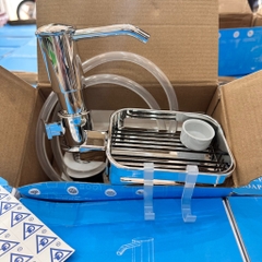 Bộ Vòi Bơm Hút Đầu Có Giá Đỡ Kèm Dây Silicon 1,2m, Chất Liệu Nhựa ABS, Màu Mạ Bạc