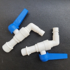 Vòi Nước Nhựa 21 PVC, Đầu Vòi Xoay 360, Tay Gạt Xanh Dẹp, Size 21