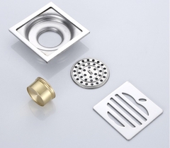 Ga Thoát Sàn 10x10 Inox 304 Bóng, Thoát Đồng Loxo, Mặt Quả Táo, Lắp Ống 49-90