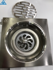 Thoát Sàn 12x12 Nhà Tắm LINDA, Chất Liệu Inox 304, Ga Chống Hôi, Dày 2 Li, Lắp Vừa Ống 60,76,90,110