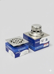 Ga Thoát Sàn Inox 12x12 Floor Drain, Lắp Ống 60-76-90, Loại Mới, Chất Liệu Inox 201