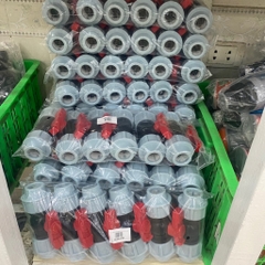 Van Thẳng 20x20 HDPE (NK) Tay Đỏ, Nắp Vặn Xanh