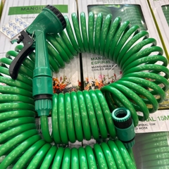 Bộ Súng Tưới 15m Phun Nước Rửa Xe Áp Lực Cao, Dây Tưới Lò Xo, Bộ Vòi Tưới Cây 5 Chức Năng, Không Bị Xoắn, Không Rò Nước