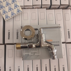 Vòi Hồ Nước 21, Chất Liệu Thân Đồng Mạ Crom, Mõm A, Vòi Nước Gắn Tường, Size 21 (1/2