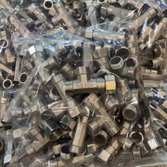 Tê Cầu Inox 21, Tê Chia Nước Bồn Cầu, 2 Đầu RN 1 Đầu RT Rắc Co, Tê Bệt