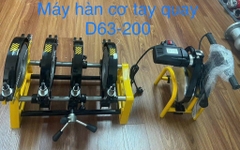 Máy Hàn Ống HDPE 200, Máy Cơ Quay Tay 4 Kìm, Hàn Từ Ống 63,75,90,110,125,140,160,180,200