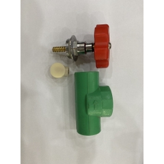 Van Cửa 20 Hàn Nhiệt PPR (mở 100%) Màu Trắng + Màu Xanh