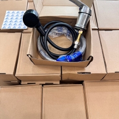 Củ Gật Gù Đồng Mạ Crom Và Bát Sen Lắp Giường Gội Đầu, Dây Bát Nhựa Đen, Kèm 2 Dây Cấp Xanh