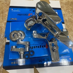 Củ Vòi Lavabo Nóng Lạnh, Tay Vuông Japalo, Chất Liệu Đồng Mạ Crom, Thân To, Gồm 2 Chân Sen Đồng Và Vỏ Hộp Màu Xanh Japalo, 403