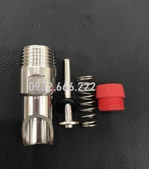 Vòi Uống Nước Cho Heo Con, Heo Sữa, Núm Vặn Đỏ, Vòi Heo Con Inox Size 21, Núm Uống Tự Động Cho Heo Con Núm Vặn Đỏ Lưới Lọc Inox