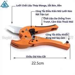 Kéo Cắt Ống Nhiệt PPR 40, Kéo Cắt Ống PPR| PVC|PE Từ Ống 20-40, Kéo Màu Cam, Có Công Tắc Tự Động Mở Miệng Kéo, Lưỡi Inox 304