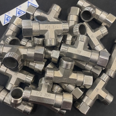 Tê Cầu Inox 21, Tê Chia Nước Bồn Cầu, 2 Đầu RN 1 Đầu RT Rắc Co, Tê Bệt