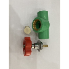 Van Cửa 20 Hàn Nhiệt PPR (mở 100%) Màu Trắng + Màu Xanh