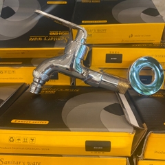 Vòi Hồ Nước 21, Chất Liệu Thân Đồng Mạ Crom, Mõm A, Vòi Nước Gắn Tường, Size 21 (1/2