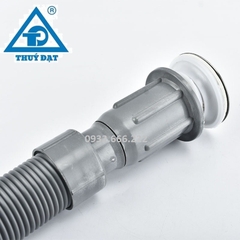 Xi Phông Rửa Mặt Lật Ghi, 1 Cửa Thoát, Đầu Lật Inox 304%, Đuôi Chun Nhựa PVC, Thoát Nước Chậu Rửa Mặt, Lavabo LINDA