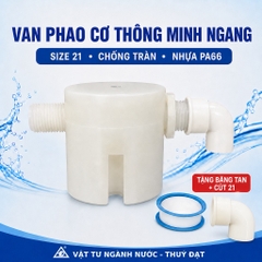 Phao Cơ Thông Minh Ngang, Kèm Tặng Băng Tan 3m + Cút Ren 21, Nhựa PA66 (Polylmer) Độ Bền Cao, Đóng Ngắt Nước Chuẩn, BH 2 Năm