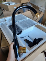 Vòi Chậu Rửa Bát, Nóng Lạnh, 4 Màu, Chất Liệu Titan, Bền Màu