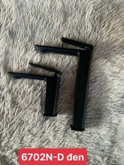 Vòi Chậu Lavabo Nóng Lạnh, Dài 6702D Đen, Không Xi Phông, Mạ Nano Đen