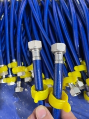 Dây Cấp Nước Nhựa  50p, Ốc Phi 15,5 Đồng Thô/Mạ, Ty Đồng, Nhựa Xanh 3 Lớp, Lắp Chậu Lavabo, Chịu Áp, Chịu Nhiệt