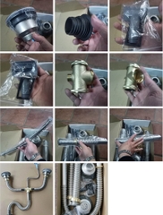 (Loai1) Bộ Xi Phông Đôi Inox 304, Tê Đồng, Lắp Chậu Rửa Bát 2 Hố, Ống Thoái Chun Chất Liệu Inox 304 Bền, Thoát Nước Nhanh, Chống Hôi
