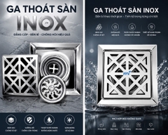 Ga Thoát Sàn Inox 12x12cm, Lắp Ống 90