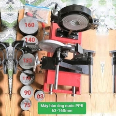 Máy Hàn Ống HDPE 160, Máy Cơ Quay Tay 4 Kìm, Hàn Từ Ống 63,75,90,110,125,140,160