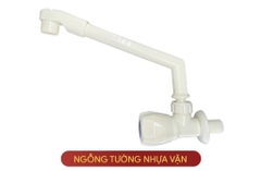 Vòi Rửa Chén Âm Tường Tay Vặn, Nhựa Trắng, Đại Ánh Sáng