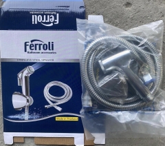 Xịt Hộp Mạ Serroli, Dây Xịt Inox 1,2m Ốc Đồng Mạ Crom, Hộp Sreroli/Felta