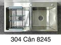 Chậu Rửa Bát Inox 304 Bóng, 2 Hố Cân, KT 82x45