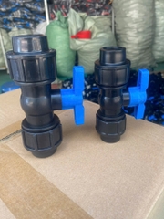 Van Thẳng 75 HDPE Tay Xanh Đều 75, Thân Đen, Lắp Ống HDPE 75, V75TQ