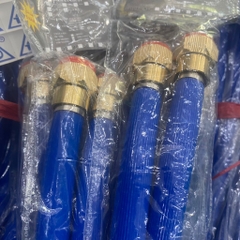 Dây Cấp Nước Nhựa 40p Ốc Công, Chân Nhôm Dài Màu Đen/Xanh Dương