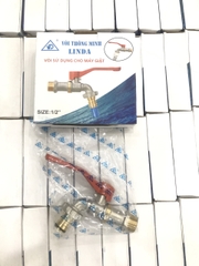 Vòi Nước Đồng 21 Linda, Tay Gạt Thông Minh 2 Chiều, Đầu Vòi Lắp Máy Giặt Và Khớp Nối Nhanh