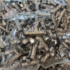 Tê Cầu Inox 21, Tê Chia Nước Bồn Cầu, 2 Đầu RN 1 Đầu RT Rắc Co, Tê Bệt