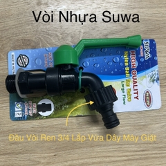 Vòi Nhựa Suwa 21, Đầu Vòi Ren 3/4 Chuyên Lắp Dây Máy Giặt