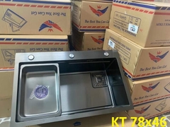 Chậu Rửa Bát 1 Hố To, Inox 201, Phủ Nano Chống Xước, KT 78x46