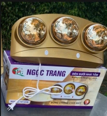 Đèn Sưởi Nhà Tắm. 3 Bóng, 2 Công Tắc Ngọc Trang. 835W, Đốt Cháy Nhanh, Không Đốt Cháy Oxi, Ngọc Trang
