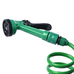 Bộ Súng Tưới 15m Phun Nước Rửa Xe Áp Lực Cao, Dây Tưới Lò Xo, Bộ Vòi Tưới Cây 5 Chức Năng, Không Bị Xoắn, Không Rò Nước