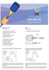 Phao Điện Dùng Cho Máy Bơm Bê Ngầm, Tự động Báo Cạn, Báo Đầy Và Dừng Hoạt Động Của Máy Bơm