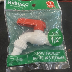 Vòi Nước Nhựa 21 Hathaco. Nhựa Tay Đỏ, BH 2 Năm, Hàng VN, Hataco, Size 21