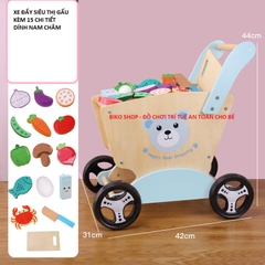 Đồ chơi xe đẩy siêu thị cho bé bằng gỗ cao cấp nhiều mẫu - 𝐁𝐈𝐊𝐎 𝐒𝐇𝐎𝐏