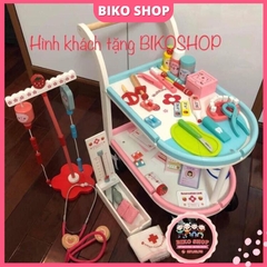 Đồ chơi xe đẩy bác sĩ 2 tầng bằng gỗ cho bé- BikoShop