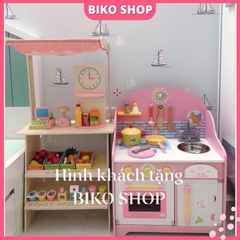 Đồ chơi  bếp lắp ghép hồng bằng gỗ 63cm - 𝐁𝐈𝐊𝐎 𝐒𝐇𝐎𝐏