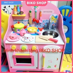 Đồ chơi  bếp lắp ghép hồng bằng gỗ 63cm - 𝐁𝐈𝐊𝐎 𝐒𝐇𝐎𝐏