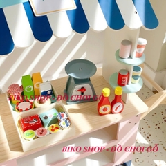 Đồ chơi xe đẩy bán hàng bằng gỗ 102cm