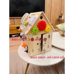 Bảng bận rộn, nhà bận rộn, busyboard hình ngôi nhà có vô lăng 45.5cm 𝐁𝐈𝐊𝐎𝐒𝐇𝐎𝐏