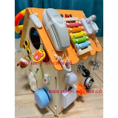 Bảng bận rộn, nhà bận rộn, busyboard hình ngôi nhà có vô lăng 45.5cm 𝐁𝐈𝐊𝐎𝐒𝐇𝐎𝐏